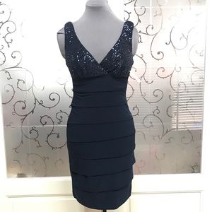 💯🆕- B. SMART - NAVY BL WATERFALL COCKTAIL DRESS